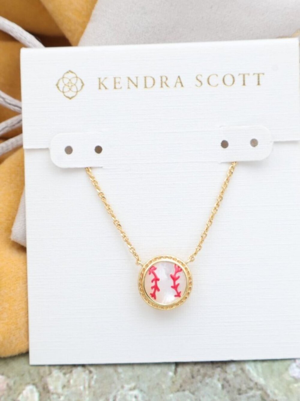 Kendra Scott Baseball Gold Necklace Gold NEW